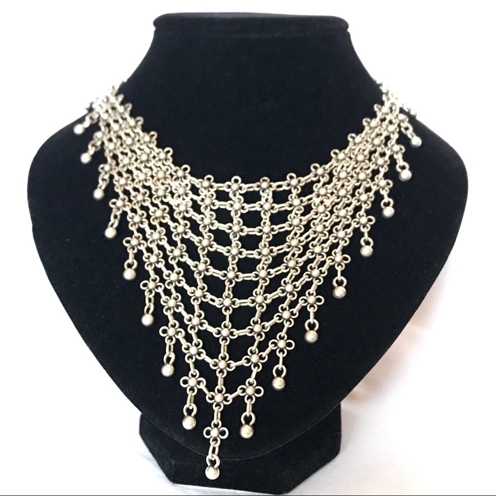 Pewter Ladder weave choker